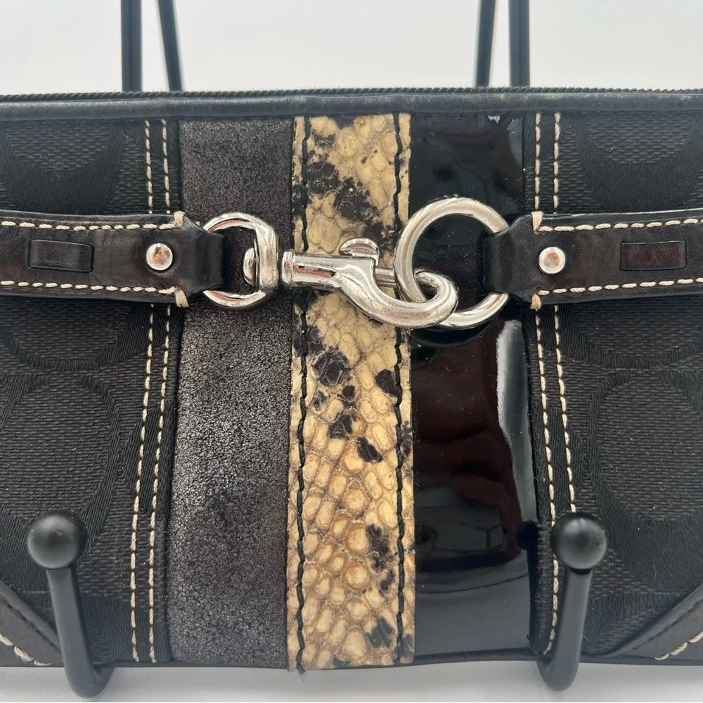 Coach Black and Snake Women's Wristlet - Picture 3 of 5